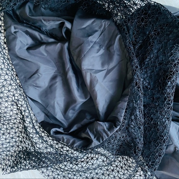 UNITEDWOOD Black Asymmetrical Lace Cocktail Sheer Dress Size 4 - Picture 10 of 13